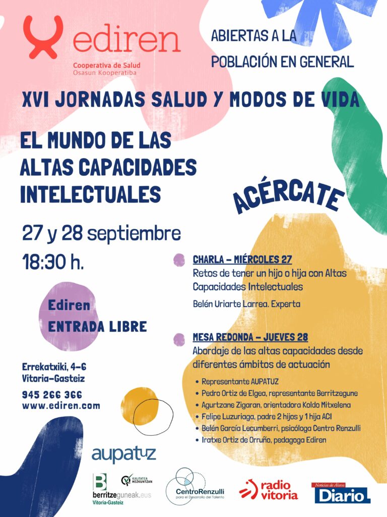 Ediren te invita a sus Jornadas sobre altas capacidades intelectuales