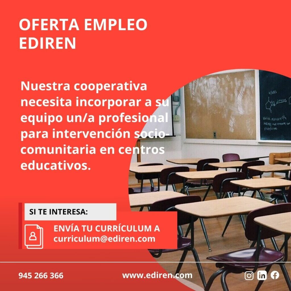 oferta empleo Ediren para impartir charlas en centros educativos